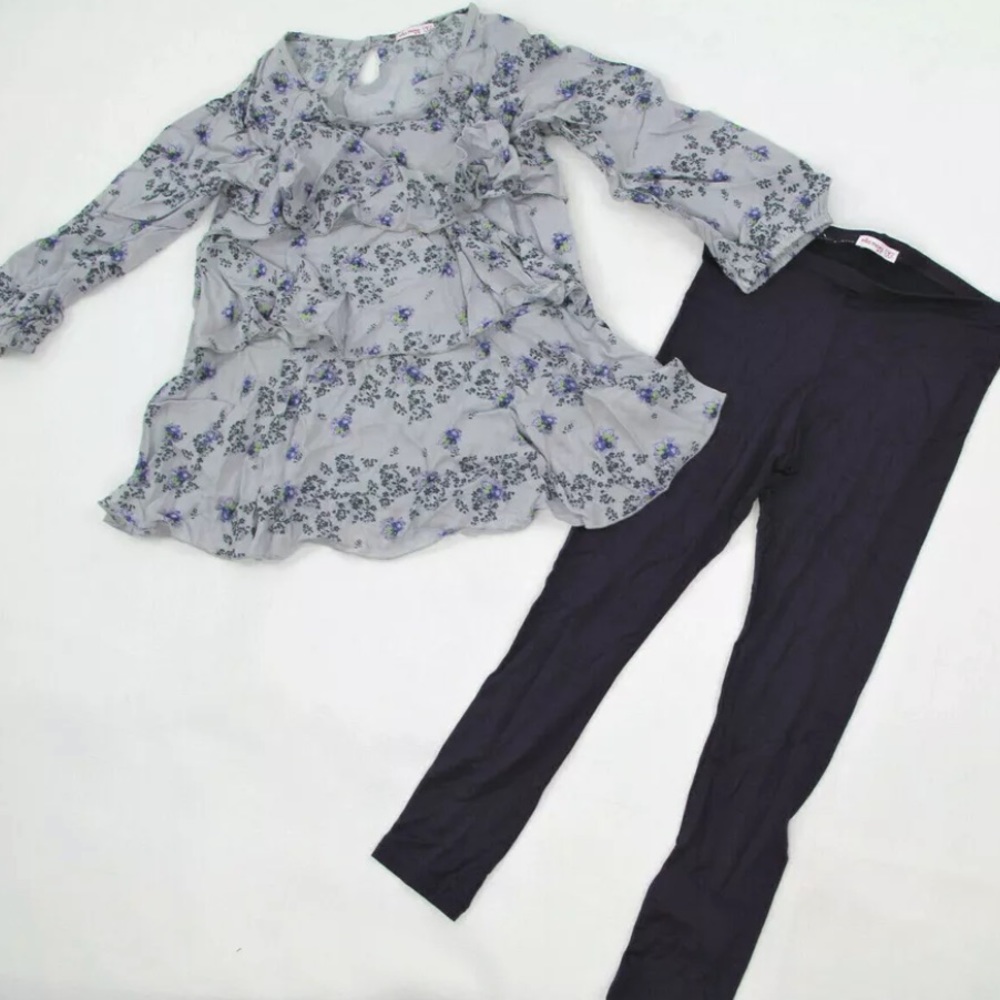 Ella Moss Little Ella Girls Top And Leggings 2-6x Fiona Tunic Two Piece Set 4-5